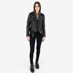 Commando Lightweight – Black And Brass Leather Jacket (Size XS) 12 Commando Lightweight – Black And Brass Leather Jacket (Size XS) -Straight To Hell com lit blk bra wom w 2