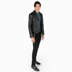 Commando Long – For Tall Men – Black And Brass Leather Jacket (Size 38, 40, 44, 46, 48) 15 Commando Long – For Tall Men – Black And Brass Leather Jacket (Size 38, 40, 44, 46, 48) -Straight To Hell com lon blk bra 2021 w 4