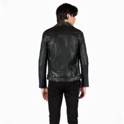 Commando Long – For Tall Men – Black And Brass Leather Jacket (Size 38, 40, 44, 46, 48) 20 Commando Long – For Tall Men – Black And Brass Leather Jacket (Size 38, 40, 44, 46, 48) -Straight To Hell com lon blk bra 2021 w 6