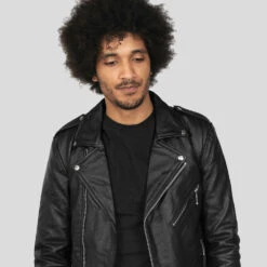 Commando Long – For Tall Men – Black And Nickel Leather Jacket -Straight To Hell com long blk nick web 2