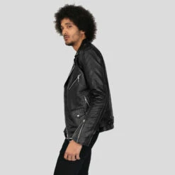 Commando Long – For Tall Men – Black And Nickel Leather Jacket -Straight To Hell com long blk nick web 4