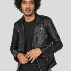 Commando Long – For Tall Men – Black And Nickel Leather Jacket -Straight To Hell com long blk nick web 5