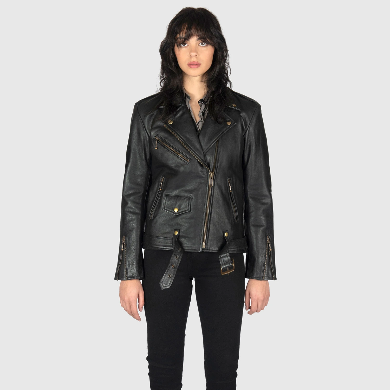 Commando Oversized – Black And Brass Leather Jacket 8 Commando Oversized – Black And Brass Leather Jacket - Image 8