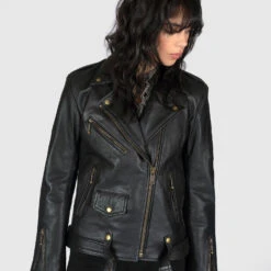 Commando Oversized – Black And Brass Leather Jacket 18 Commando Oversized – Black And Brass Leather Jacket -Straight To Hell com ove blk bra w 7