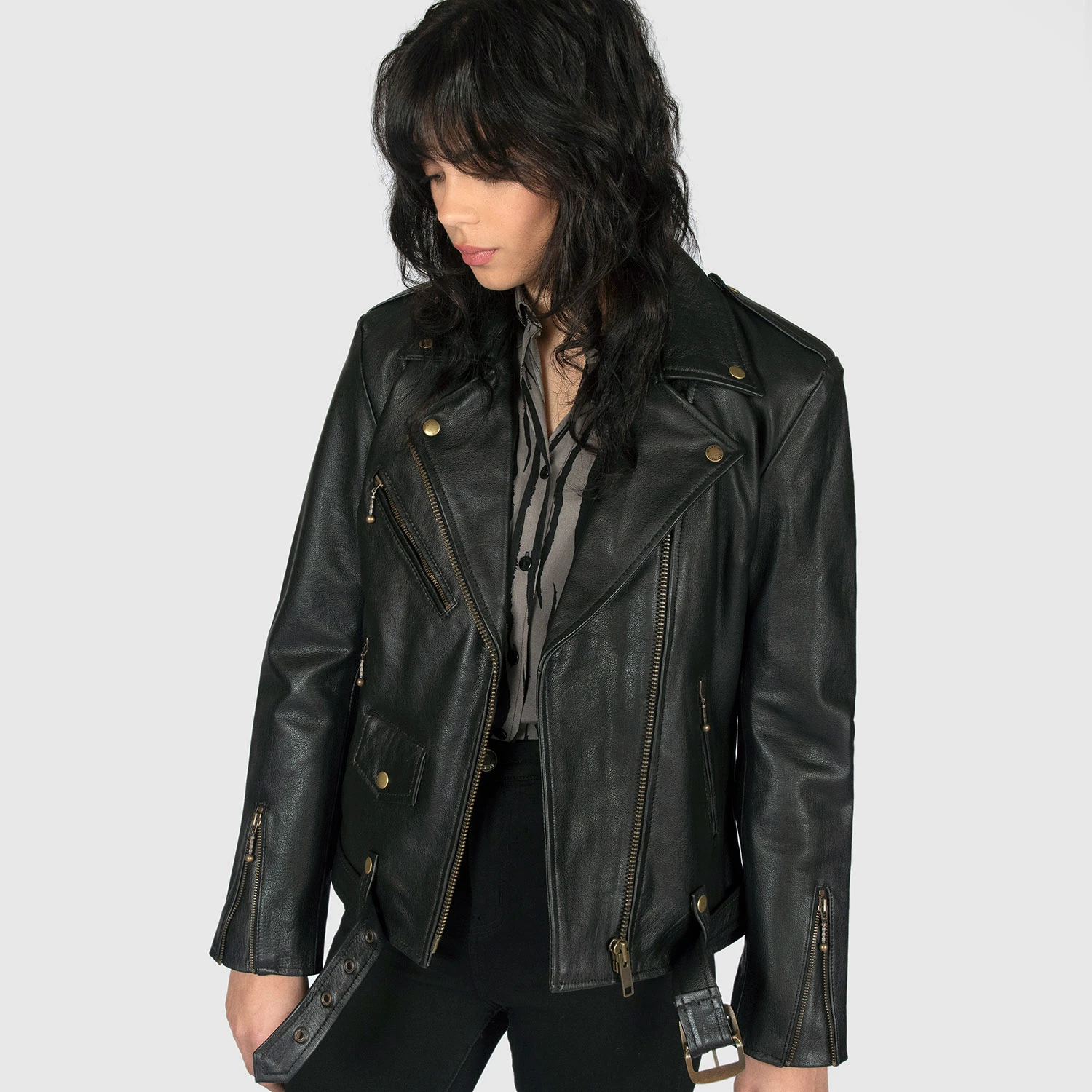 Commando Oversized – Black And Brass Leather Jacket 6 Commando Oversized – Black And Brass Leather Jacket - Image 6