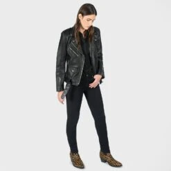 Commando Oversized – Black And Nickel Leather Jacket -Straight To Hell com ove blk nic w 9