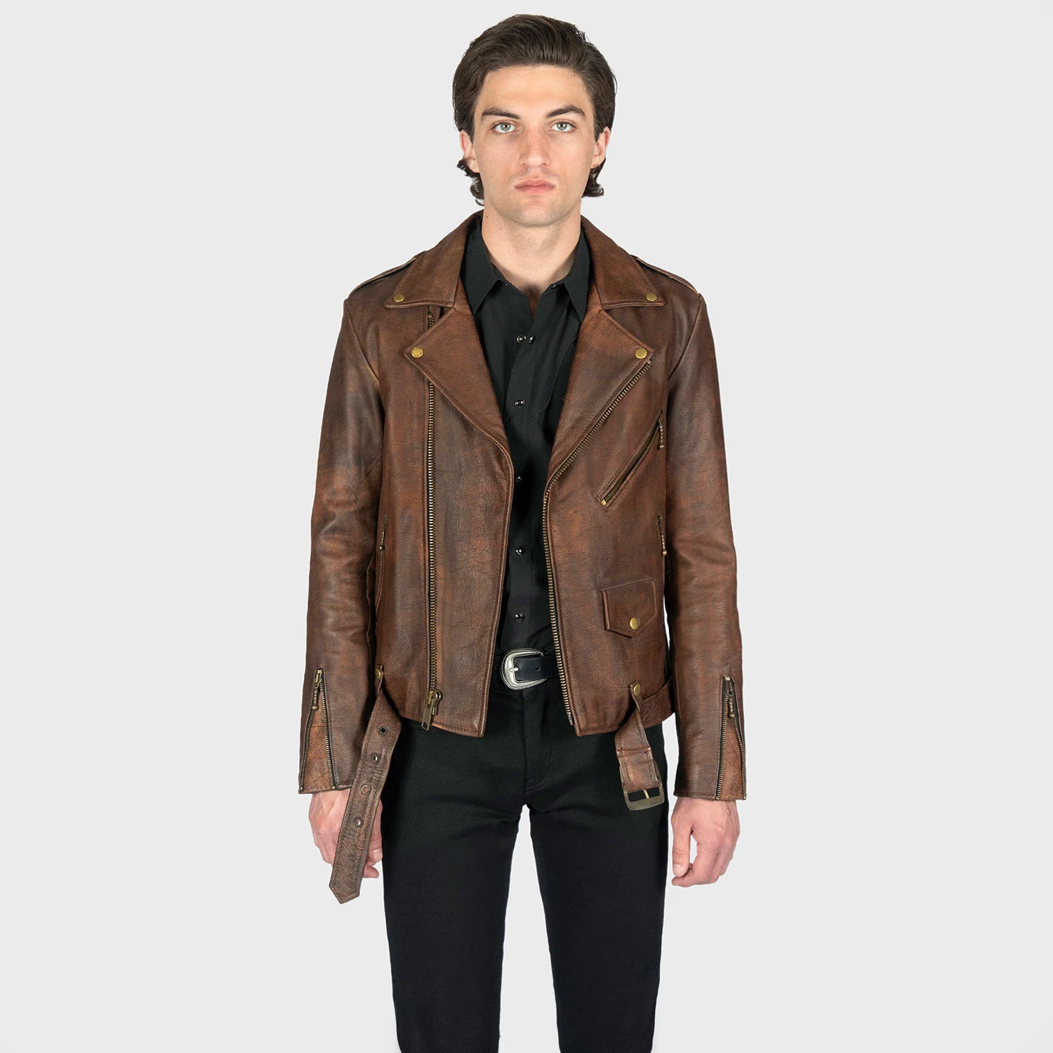 Commando – Worn Brown Leather Jacket 2 Commando – Worn Brown Leather Jacket - Image 2