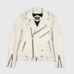 Commando – White Leather Jacket (Size 34S, 34, 36S, 38S, 38, 40, 50, 52, 54)