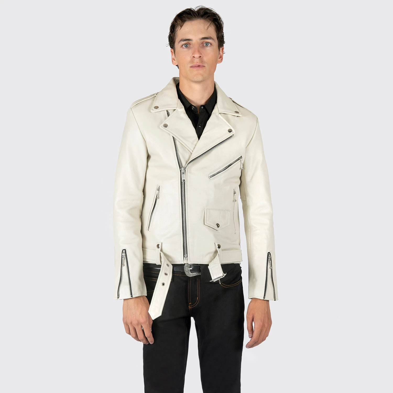 Commando – White Leather Jacket (Size 34S, 34, 36S, 38S, 38, 40, 50, 52, 54) 2 Commando – White Leather Jacket (Size 34S, 34, 36S, 38S, 38, 40, 50, 52, 54) - Image 2