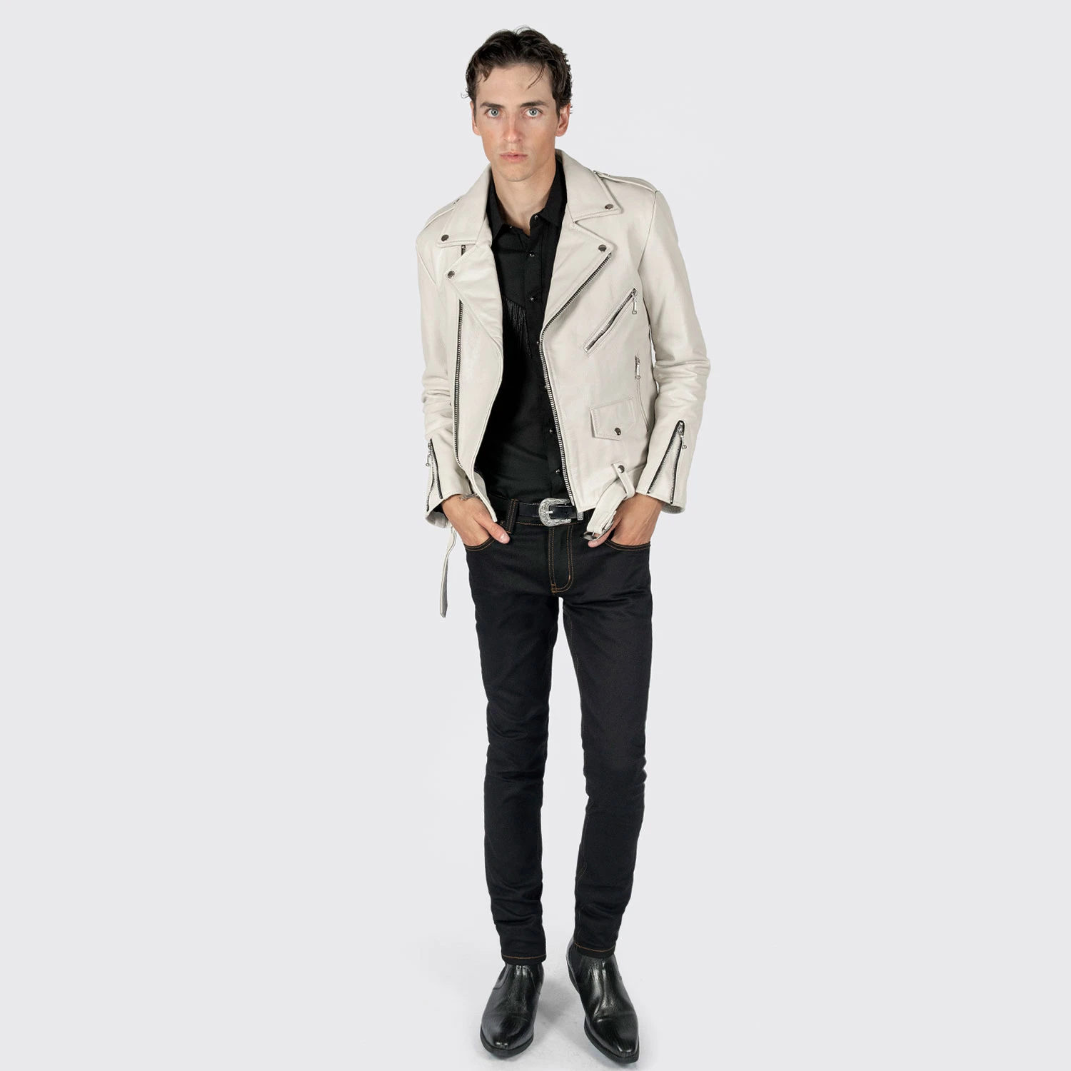 Commando – White Leather Jacket (Size 34S, 34, 36S, 38S, 38, 40, 50, 52, 54) 4 Commando – White Leather Jacket (Size 34S, 34, 36S, 38S, 38, 40, 50, 52, 54) - Image 4