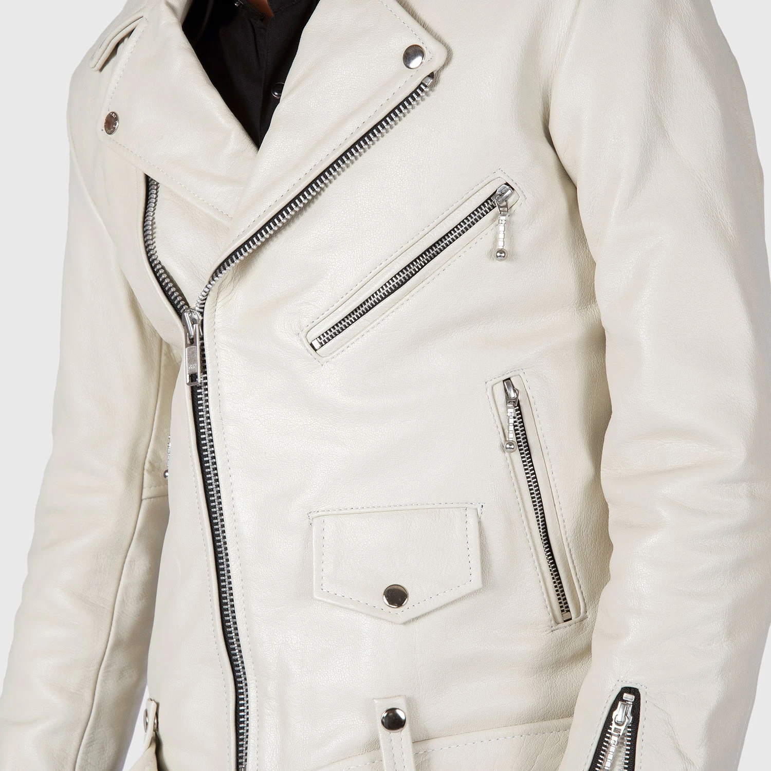Commando – White Leather Jacket (Size 34S, 34, 36S, 38S, 38, 40, 50, 52, 54) 6 Commando – White Leather Jacket (Size 34S, 34, 36S, 38S, 38, 40, 50, 52, 54) - Image 6