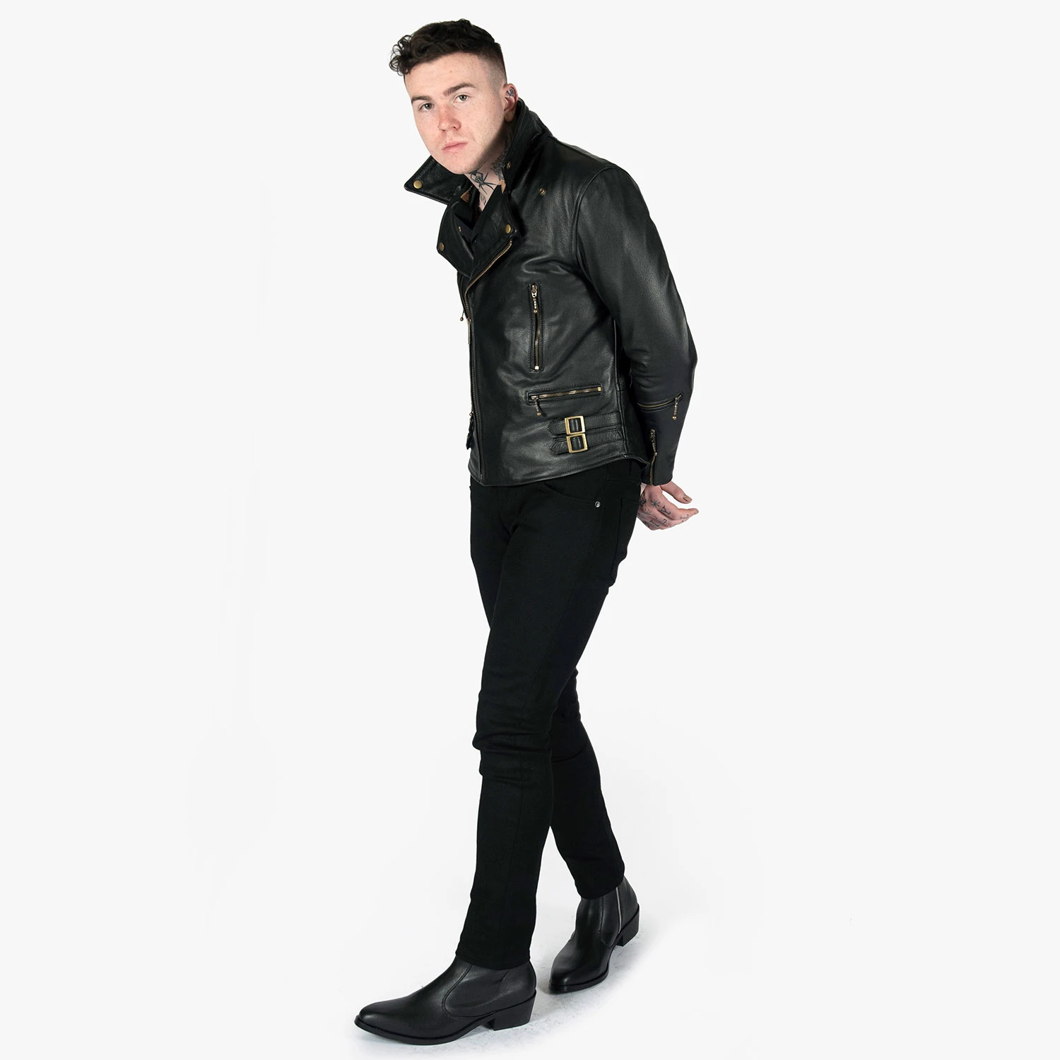 Defector – Black And Brass Leather Jacket 8 Defector – Black And Brass Leather Jacket - Image 8