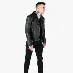Defector – Black And Brass Leather Jacket 13 Defector – Black And Brass Leather Jacket -Straight To Hell def blk bra men w 2