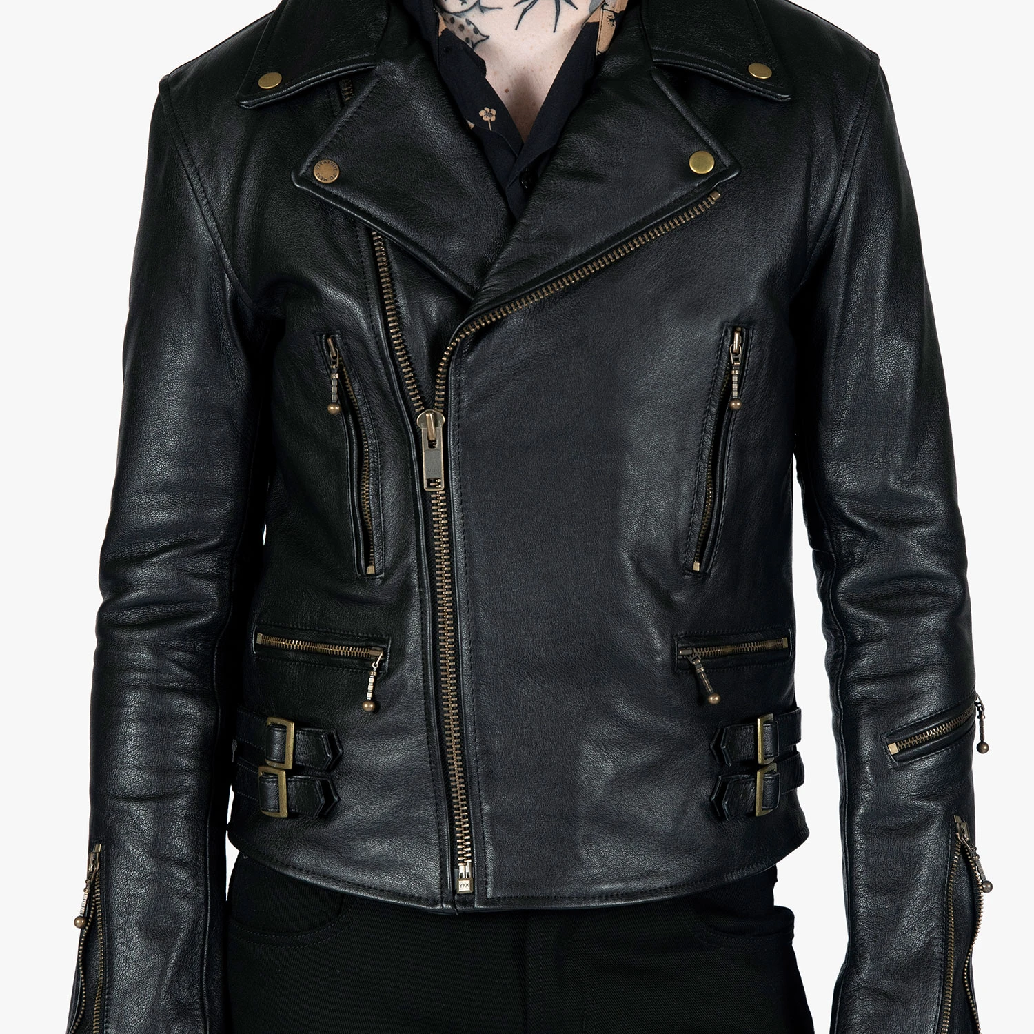 Defector – Black And Brass Leather Jacket 7 Defector – Black And Brass Leather Jacket - Image 7