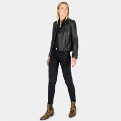 Defector – Black And Brass Leather Jacket (Size XS, S, M, L, XL, 2XL, 3XL, 5XL) -Straight To Hell def blk bra wom 2022 w 2