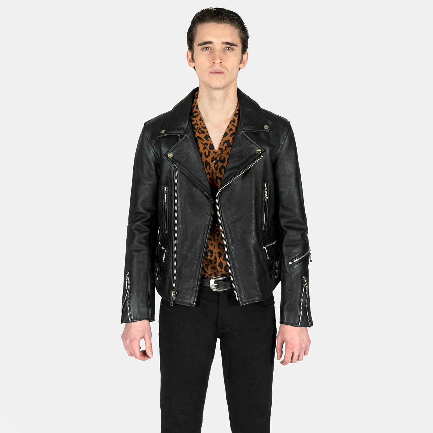 Defector – Black And Nickel Leather Jacket 3 Defector – Black And Nickel Leather Jacket - Image 3