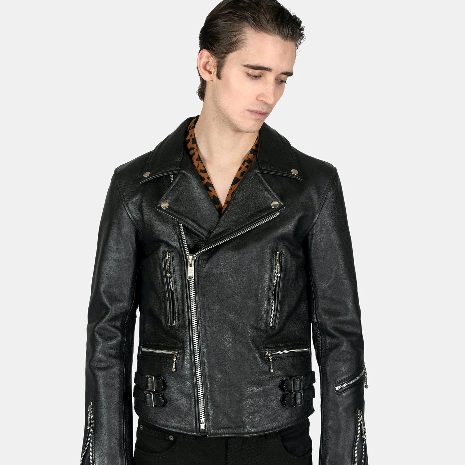 Defector – Black And Nickel Leather Jacket 5 Defector – Black And Nickel Leather Jacket - Image 5