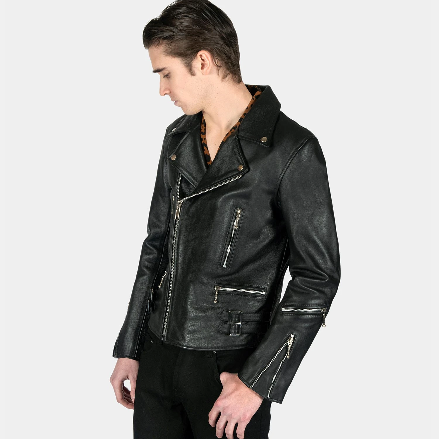Defector – Black And Nickel Leather Jacket 6 Defector – Black And Nickel Leather Jacket - Image 6