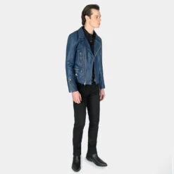 Defector – Blue Leather Jacket 13 Defector – Blue Leather Jacket -Straight To Hell def blu men w 2