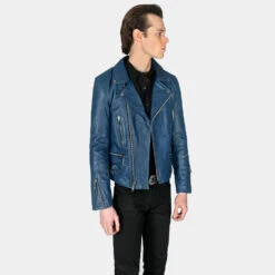 Defector – Blue Leather Jacket 15 Defector – Blue Leather Jacket -Straight To Hell def blu men w 5