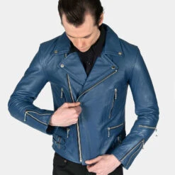 Defector – Blue Leather Jacket 14 Defector – Blue Leather Jacket -Straight To Hell def blu men w 7