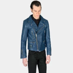 Defector – Blue Leather Jacket 16 Defector – Blue Leather Jacket -Straight To Hell def blu men w 9
