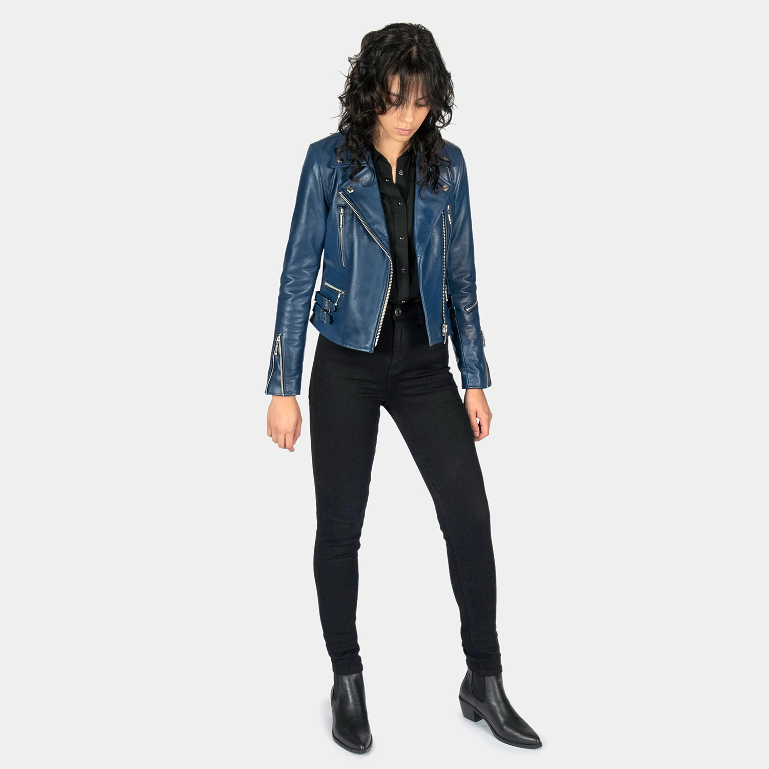 Defector – Blue Leather Jacket (Size XS, S, M, L, XL, 2XL, 3XL, 4XL, 5XL) 3 Defector – Blue Leather Jacket (Size XS, S, M, L, XL, 2XL, 3XL, 4XL, 5XL) - Image 3