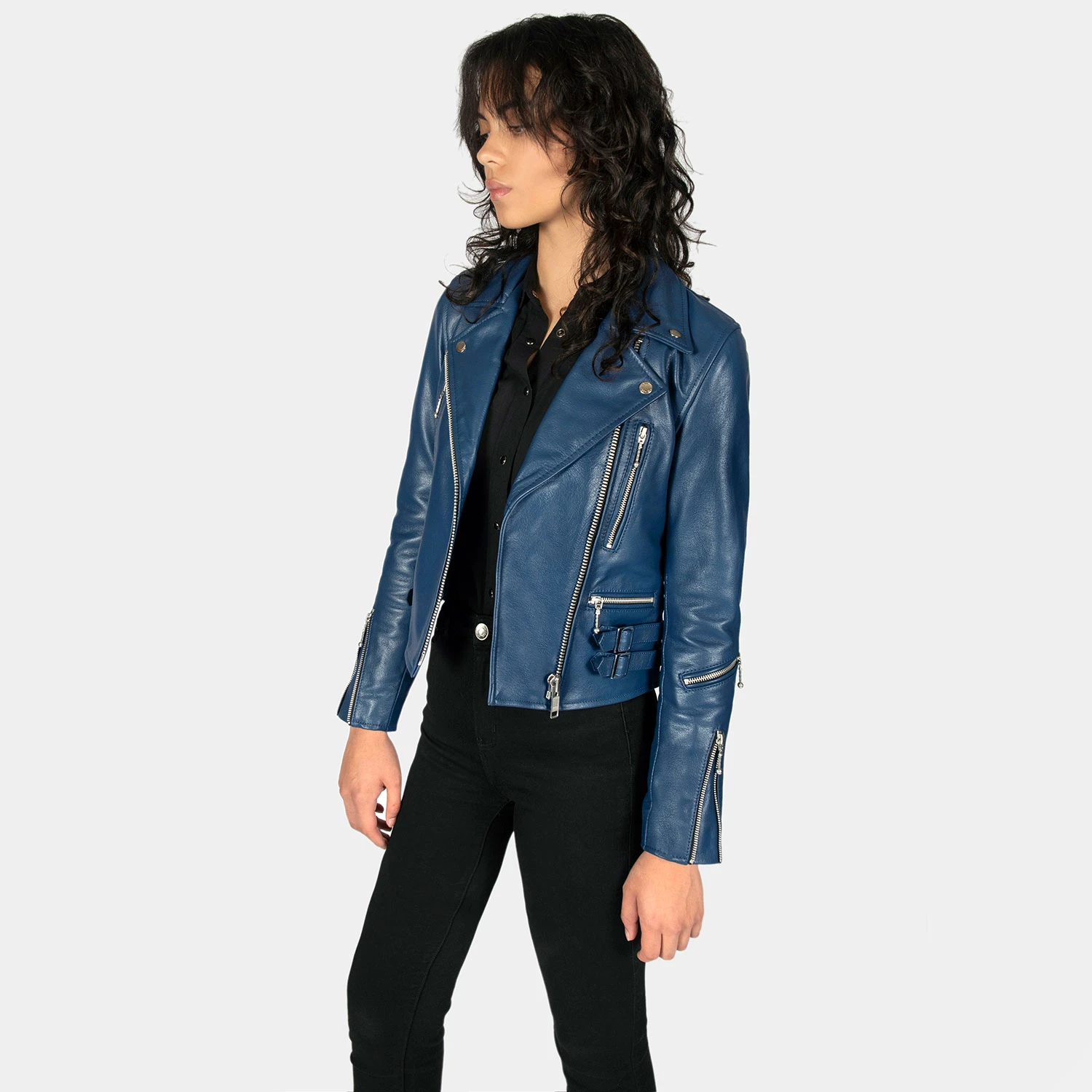 Defector – Blue Leather Jacket (Size XS, S, M, L, XL, 2XL, 3XL, 4XL, 5XL) 5 Defector – Blue Leather Jacket (Size XS, S, M, L, XL, 2XL, 3XL, 4XL, 5XL) - Image 5