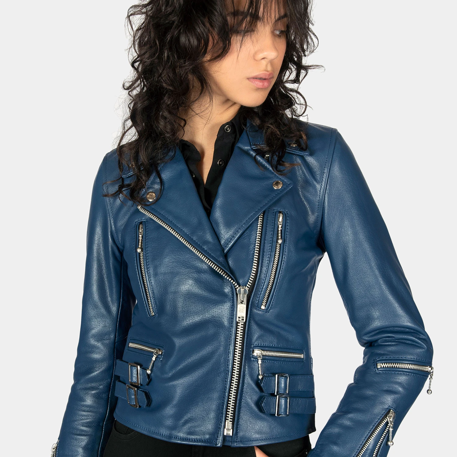 Defector – Blue Leather Jacket (Size XS, S, M, L, XL, 2XL, 3XL, 4XL, 5XL) 7 Defector – Blue Leather Jacket (Size XS, S, M, L, XL, 2XL, 3XL, 4XL, 5XL) - Image 7