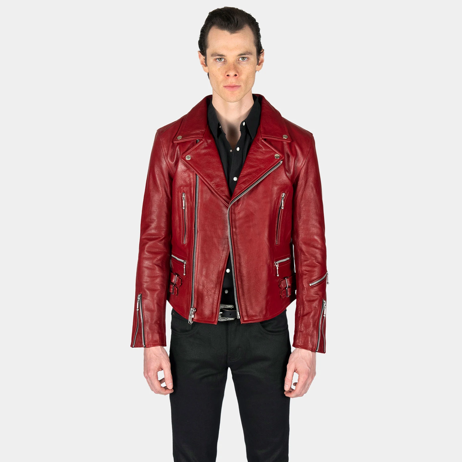 Defector – Burgundy Leather Jacket 2 Defector – Burgundy Leather Jacket - Image 2