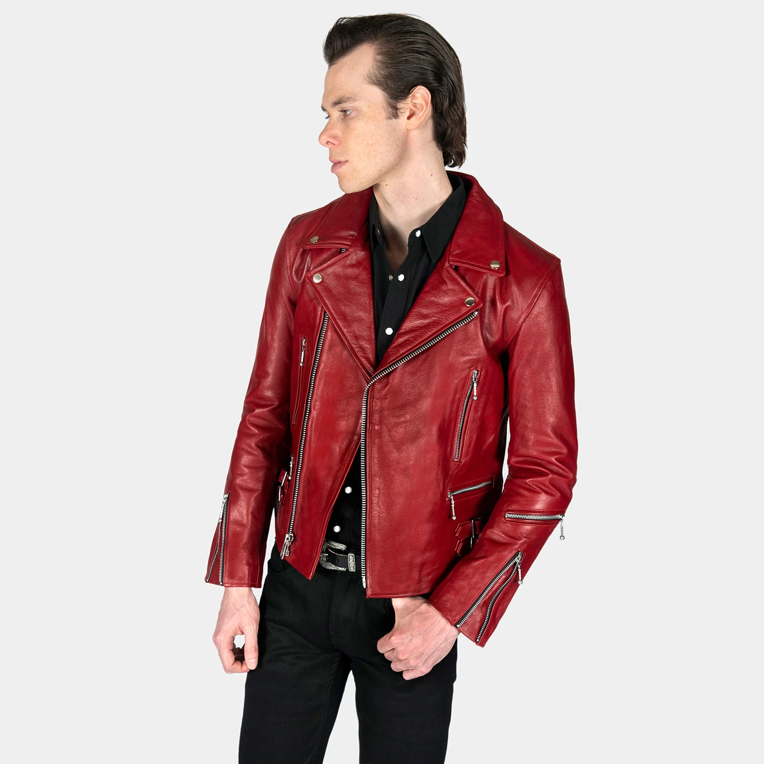 Defector – Burgundy Leather Jacket 3 Defector – Burgundy Leather Jacket - Image 3