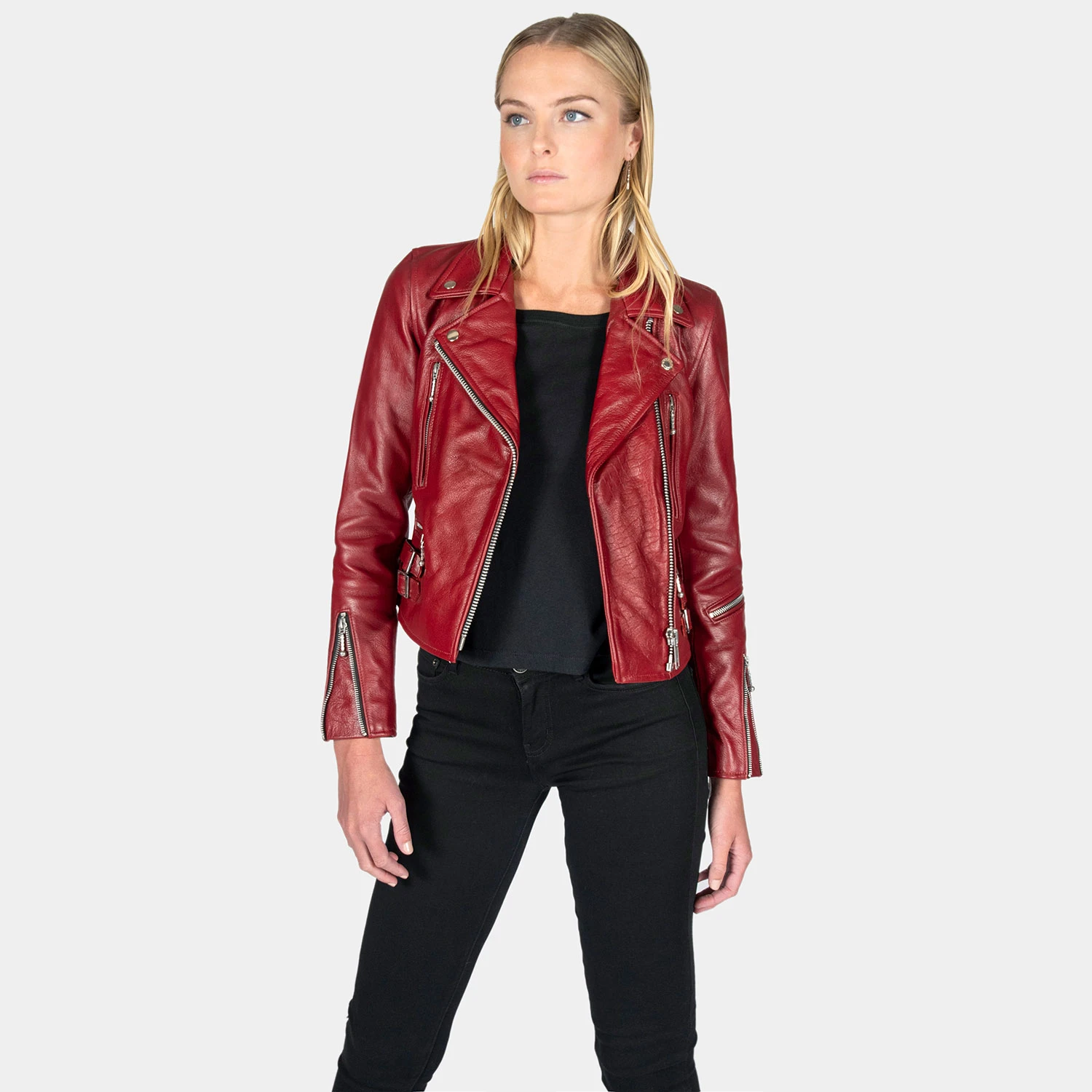 Defector – Burgundy Leather Jacket (Size XS, S, M, L, XL, 2XL, 3XL, 4XL, 5XL) 4 Defector – Burgundy Leather Jacket (Size XS, S, M, L, XL, 2XL, 3XL, 4XL, 5XL) - Image 4