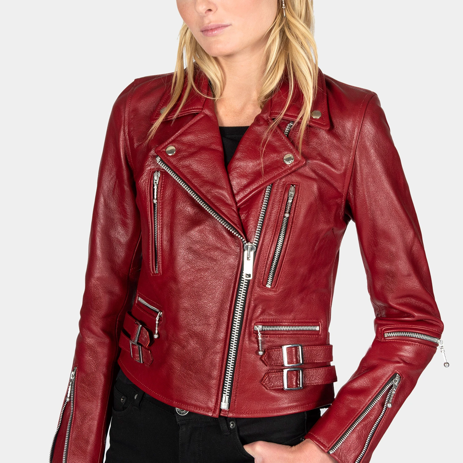 Defector – Burgundy Leather Jacket (Size XS, S, M, L, XL, 2XL, 3XL, 4XL, 5XL) 9 Defector – Burgundy Leather Jacket (Size XS, S, M, L, XL, 2XL, 3XL, 4XL, 5XL) - Image 9
