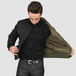 Del Bomber – Black And Green Reversible Flight Jacket 20 Del Bomber – Black And Green Reversible Flight Jacket -Straight To Hell del bomber blk grn web 5