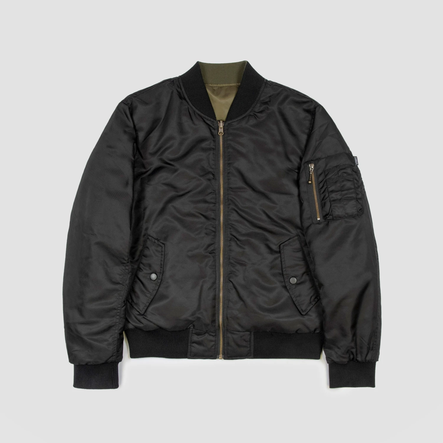 Del Bomber – Black And Green Reversible Flight Jacket 1 Del Bomber – Black And Green Reversible Flight Jacket