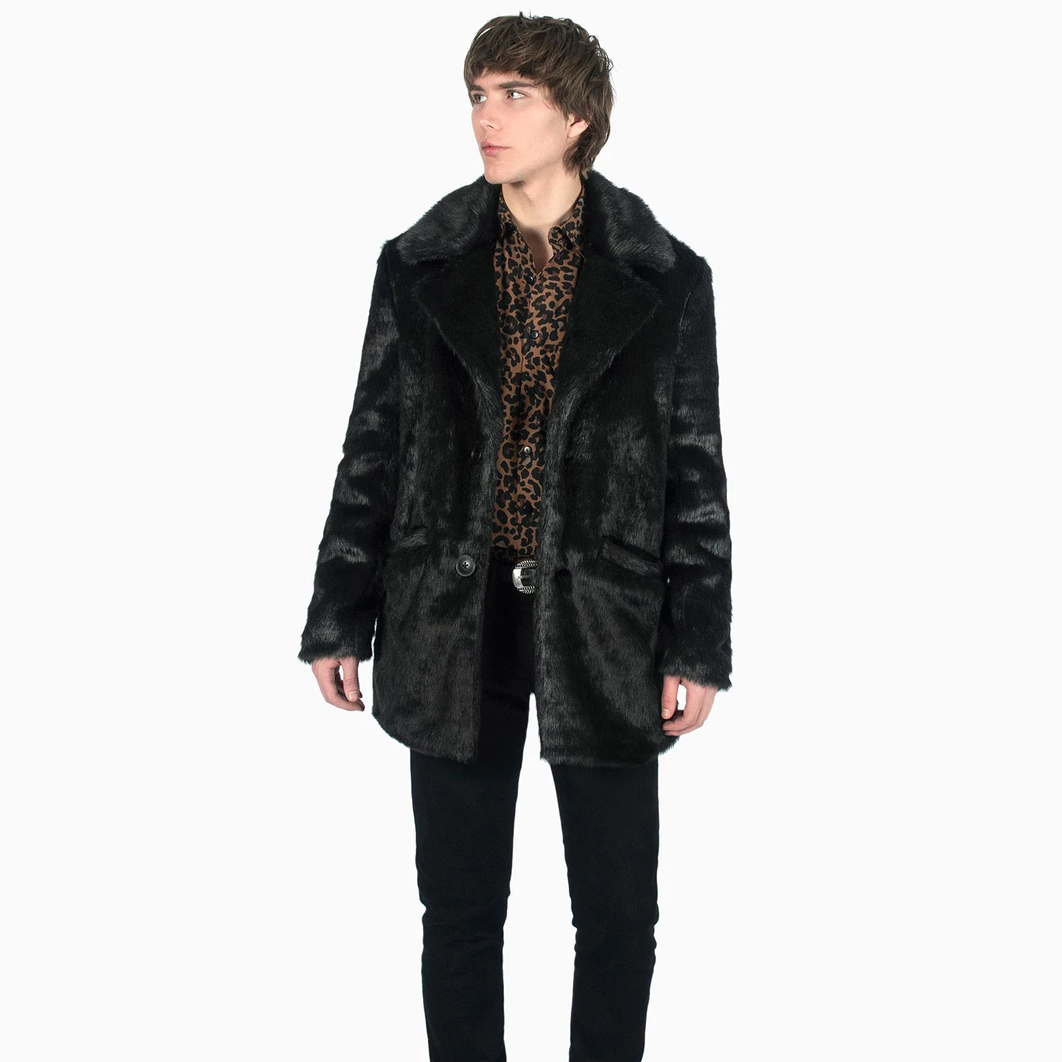 DeVille – Black Faux Fur Coat 3 DeVille – Black Faux Fur Coat - Image 3