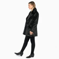 DeVille – Black Faux Fur Coat (Size XS, XL, 2XL, 3XL, 4XL) -Straight To Hell dev blk wom w 4