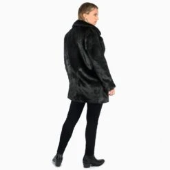DeVille – Black Faux Fur Coat (Size XS, XL, 2XL, 3XL, 4XL) -Straight To Hell dev blk wom w 5