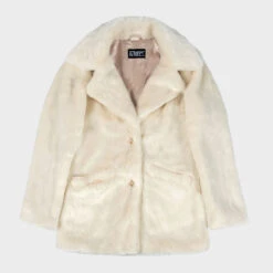 DeVille – Cream Faux Fur Coat (Size XS, S, M, L, XL, 2XL, 3XL, 4XL)