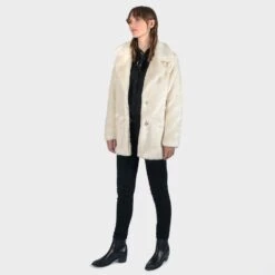 DeVille – Cream Faux Fur Coat (Size XS, S, M, L, XL, 2XL, 3XL, 4XL) -Straight To Hell dev cre w 2