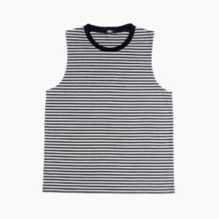 Diego – Black And Grey Striped Tank Top
