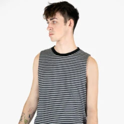 Diego – Black And Grey Striped Tank Top 10 Diego – Black And Grey Striped Tank Top -Straight To Hell die blk gry w 4