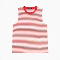 Diego – Red And White Striped Tank Top (Size XS, S, M, L, XL, 2XL)