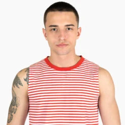 Diego – Red And White Striped Tank Top (Size XS, S, M, L, XL, 2XL) 10 Diego – Red And White Striped Tank Top (Size XS, S, M, L, XL, 2XL) -Straight To Hell die red wht w 3