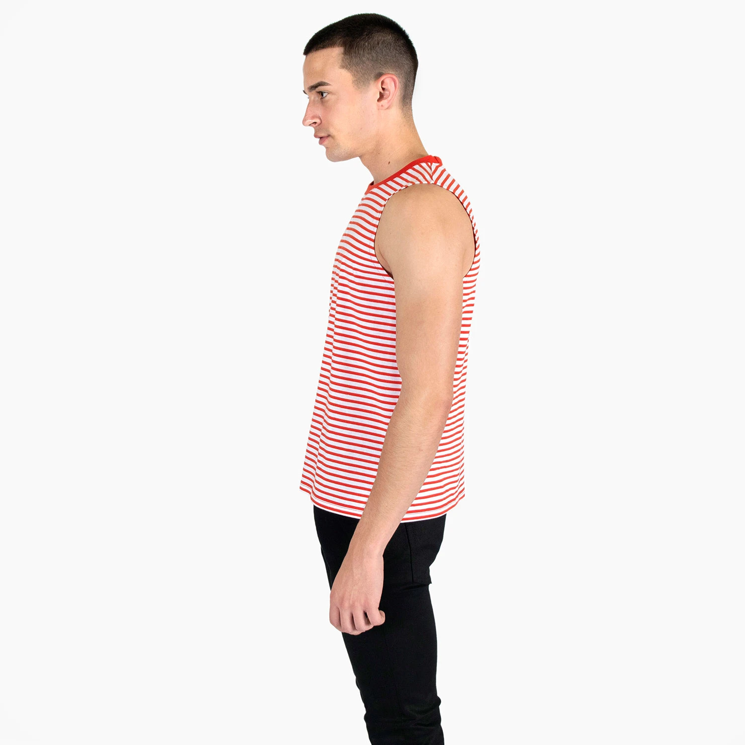 Diego – Red And White Striped Tank Top (Size XS, S, M, L, XL, 2XL) 4 Diego – Red And White Striped Tank Top (Size XS, S, M, L, XL, 2XL) - Image 4