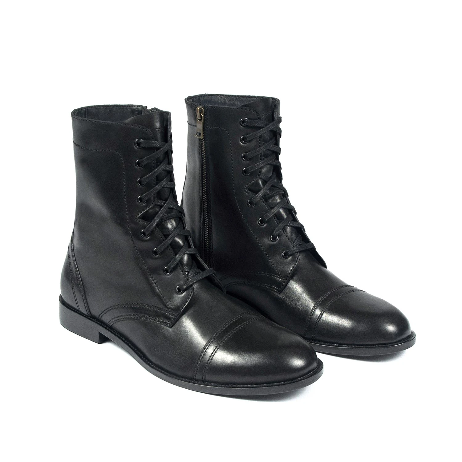 Division – Black And Brass Leather Combat Boots 3 Division – Black And Brass Leather Combat Boots - Image 3