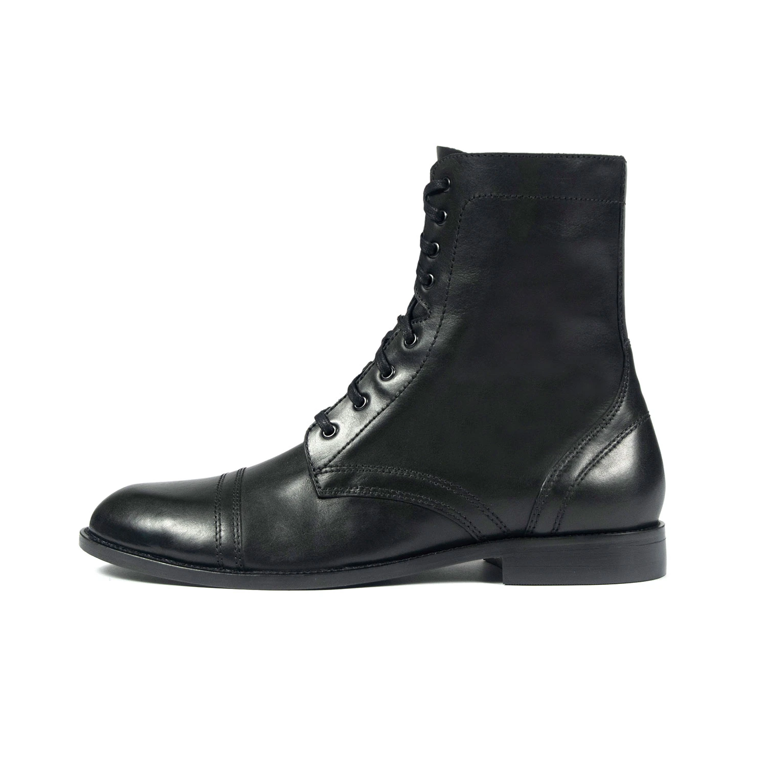 Division – Black And Nickel Leather Combat Boots 2 Division – Black And Nickel Leather Combat Boots - Image 2