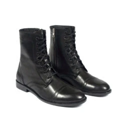 Division – Black And Nickel Leather Combat Boots 9 Division – Black And Nickel Leather Combat Boots -Straight To Hell div blk nic men w 3