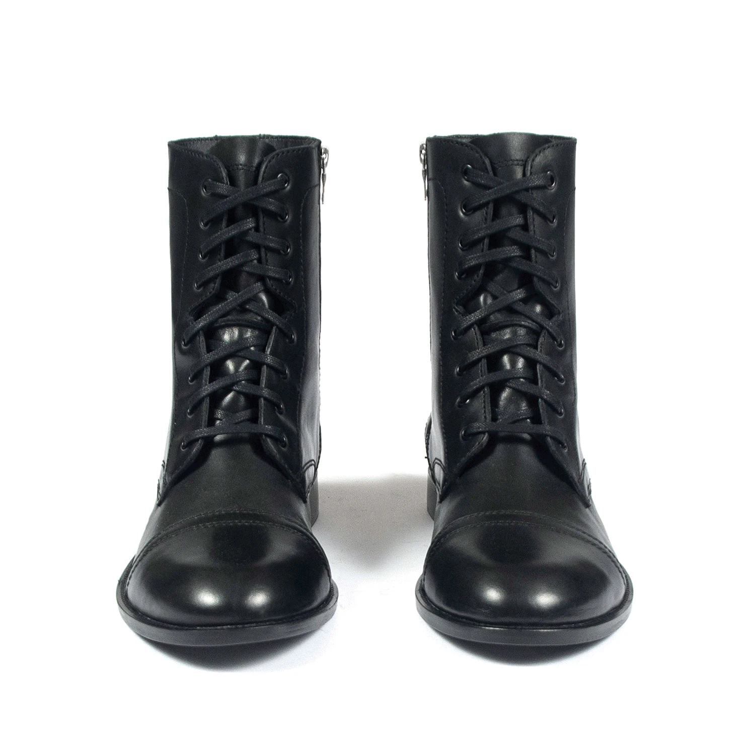 Division – Black And Nickel Leather Combat Boots 4 Division – Black And Nickel Leather Combat Boots - Image 4