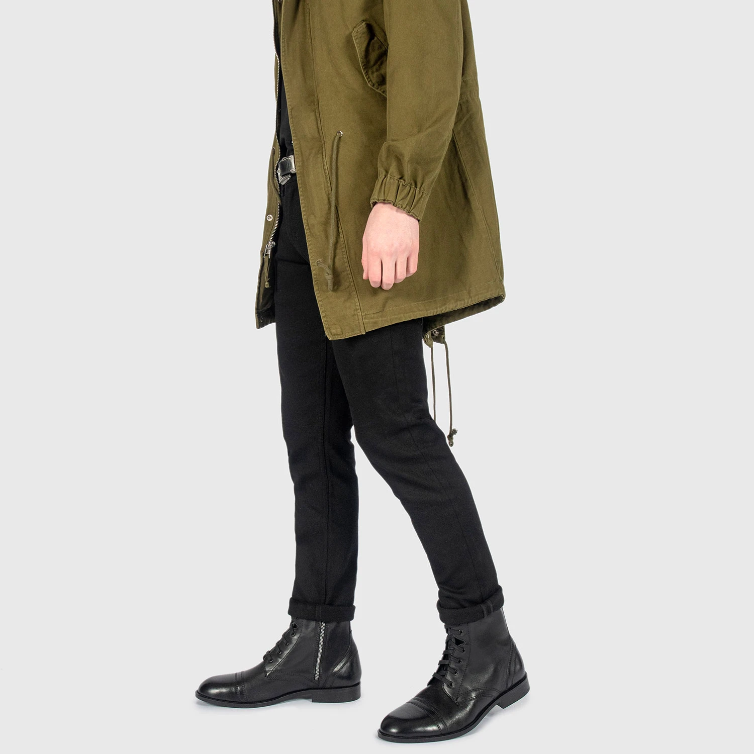 Division – Black And Nickel Leather Combat Boots 6 Division – Black And Nickel Leather Combat Boots - Image 6